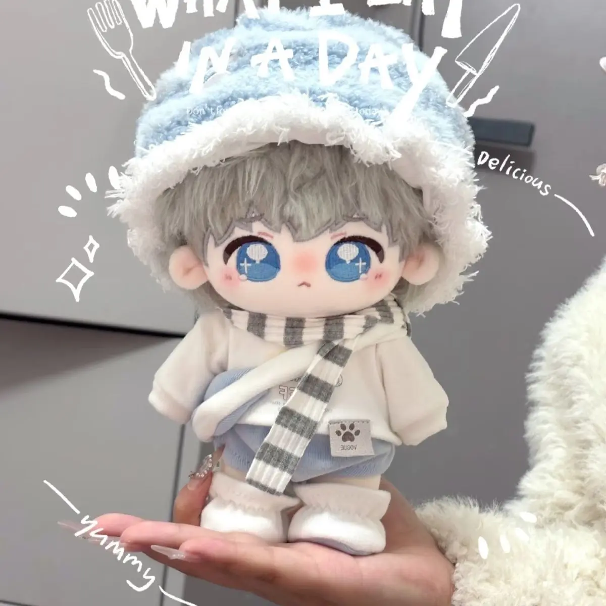 귀여운 카와이 면 인형 옷 세트 10cm/20cm 면 플러시 장난감 교체 의류 세트에 적합