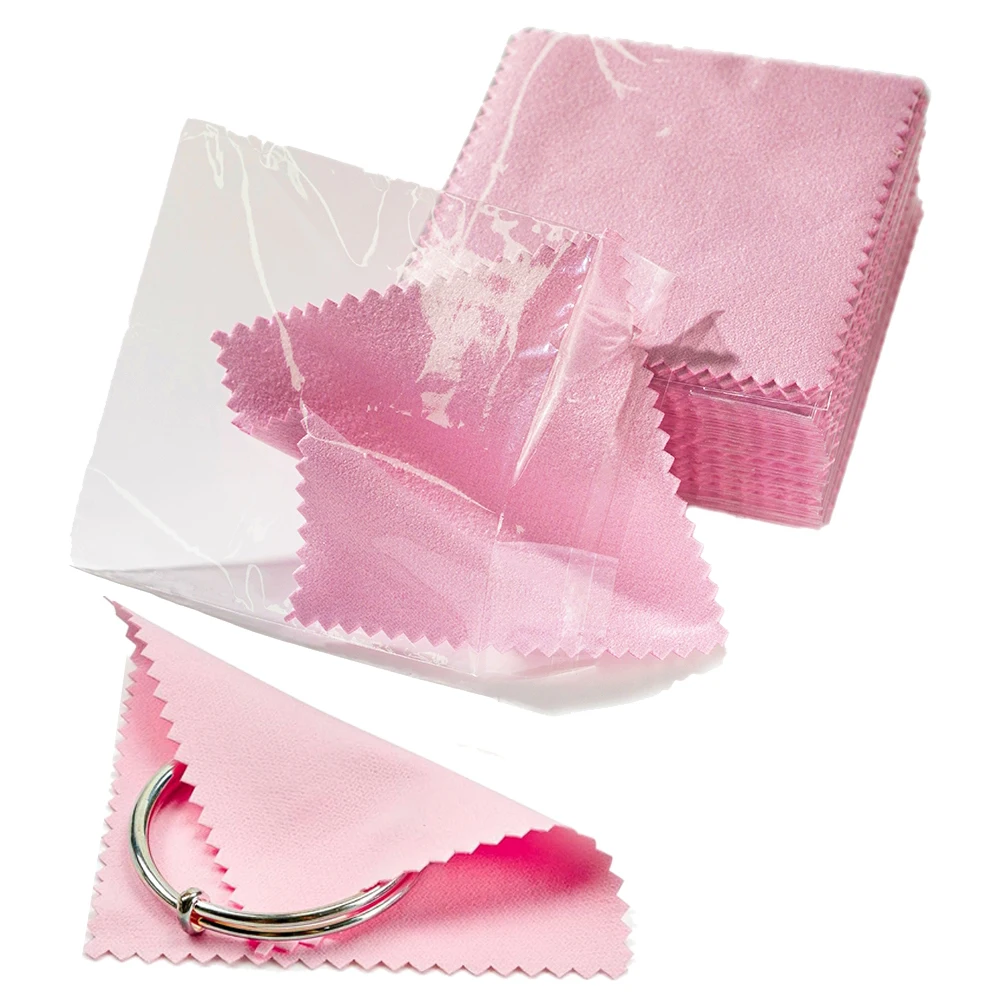 스털링 실버 골드 플래티넘 시계 용 50pcs 쥬얼리 연마 청소 천 무독성 변색 제거제는 쥬얼리를 반짝 이는 상태로 유지합니다