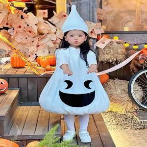 할로윈 어린이 공연 의상 흰색 유령 코스프레 슈트 메이크업 댄스 남자아이 여자아이 민족 의상 무대 의상