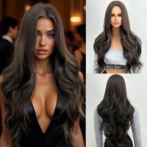 30인치 여성용 멀티 컬러 웨이브 컬리 합성 가발(뱅 포함), 일상 생활, 파티에 적합, 친구를 위한 훌륭한 할로윈 선물