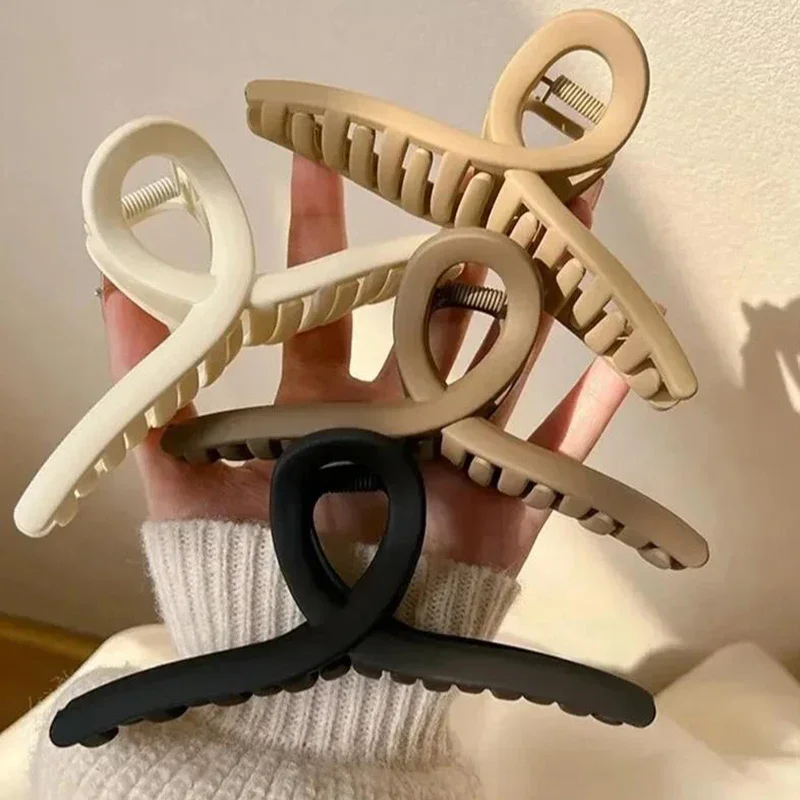 2/4Pcs 여성 헤어 클로 클립 크로스 매트 머리핀 패션 헤어 그립 대형 헤어 클로 크랩 클립 소녀 한국어 헤어 액세서리