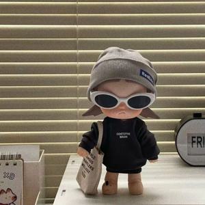 패션 쿨 가지 시스터 지가1/8 인형 옷 회색 모자 쿨 블랙 슈트 플러스 안경 귀여운 만화 드레스업 코스튬 슈트