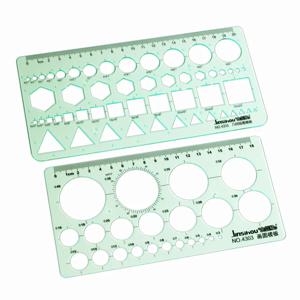 새로운 녹색 기하학적 템플릿 눈금자 매핑 그리기 도구 눈금자는 학생 학교 문구에 적합합니다