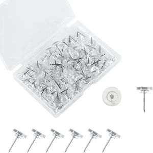 50/100/150개 투명 드로잉 핀 핀보드 플라스틱 헤드 스틸 포인트 썸 타크 지도 코르크 보드 푸시핀 드로잉 사진 벽