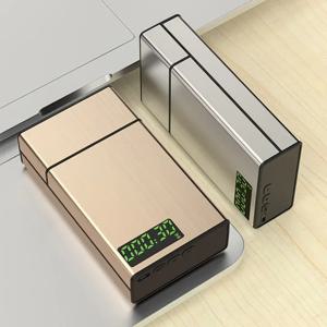 지능형 담배 케이스 표준 용량 USB 충전 금속 담배 케이스 타이밍 잠금 LED 디스플레이 금연 제어 장치