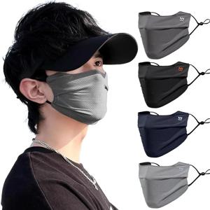 UV 페이스 쉴드 세척 가능 재사용 가능한 자외선 차단 페이스 마스크 통기성 아이스 실크 페이스 커버 오토바이 달리기 운동용