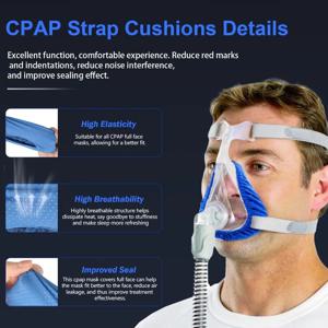 재사용 가능한 CPAP 비강 마스크 라이너 부드럽고 편안한 CPAP 마스크 커버 원 사이즈 핏 올 통기성 원단 CPAP 마스크 쿠션