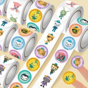 500Pcs/Roll Octonauts 애니메이션 스티커 어린이 DIY 만화 학교 교사 용품 보상 스티커 책 장식 어린이 장난감 크리스마스 선물