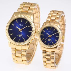 트렌디한 캐주얼 커플 시계 심플 세트 스틸 스트랩 여성용 시계 패셔너블한 남성용 쿼츠 시계