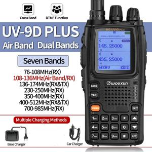 WOUXUN UV-9D 플러스 멀티 밴드 워키토키 크로스 밴드 리피터 999채널 플래시라이트 VOX 에어 밴드 DTMF 휴대용 양방향 라디오
