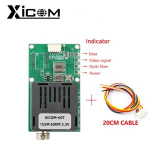 Xicom 비디오 광섬유 트랜시버 미디어 컨버터 1V1D 60KM, 80KM, 100KM, 1채널 비디오 + UART & TTL & SBUS FC/UPC TX/RX DC 5.5~26V