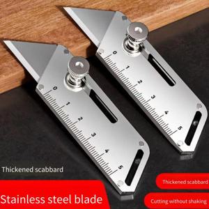 헤비듀티 산업용 유틸리티 나이프, 병따개 기능이 있는 소형 스테인리스 스틸 공예용 커터, DIY 전문가용 SK5 블레이드