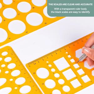 템플릿 측정자 원형 타원형 자 1mm-51mm 내구성 있는 가정용 도면 디자인 가구 건축가 템플릿 제도자