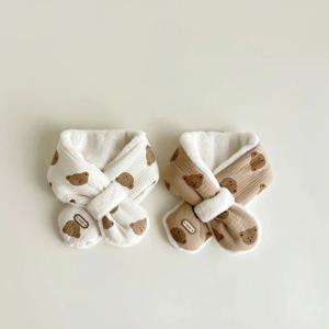 곰 겨울 아기 스카프 따뜻한 곰 플리스 어린이 목 워머 크로스 어린이 스카프 소녀 소년 아기 액세서리 1-6세