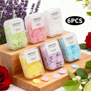 6개 휴대용 손 세정 비누 타블렛, 자스민, 장미, 라벤더 등 포함 여행용 야외 손세정제, 개인용
