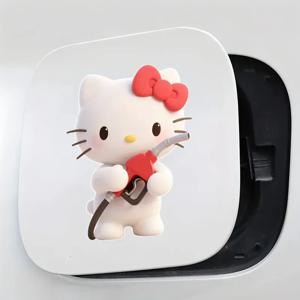 새로운 귀여운 만화 헬로 키티 자동차 오일 캡 스티커 귀여운 키티 고양이 긁힘 방지 방수 오토바이 자동차 장식 데칼