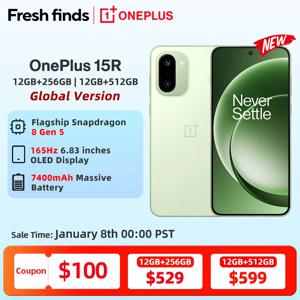 월드 프리미어 원플러스 15R 글로벌 버전 스마트폰 스냅드래곤 8 Gen 5 7400mAh 배터리 165Hz 디스플레이 IP68 IP69