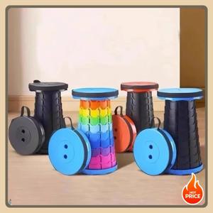 신제품 인기 경량 접이식 플라스틱 텔레스코픽 의자 - 높이 조절 가능 컴팩트 스툴, 낚시 및 캠핑에 적합