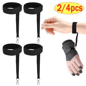 2/4개 스키 장갑용 탄력 손목 스트랩, 남녀 공용 스포츠 스키 장갑용 조절 가능한 스트랩, 분실 방지 스트랩