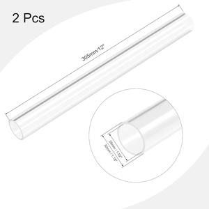 아크릴 파이프 경질 원형 튜브 투명 26mm(1인치) 내경 30mm(1 3/16인치) 외경 305mm(12인치) 램프 및 랜턴, 수냉 시스템용 2개