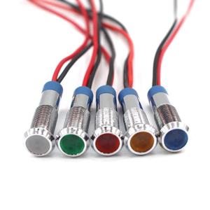 1PC LED 금속 표시 등 6mm 방수 신호 램프 경고등 12V 24V 220V 볼트 빨간색 노란색 대시 보드 보트 빛