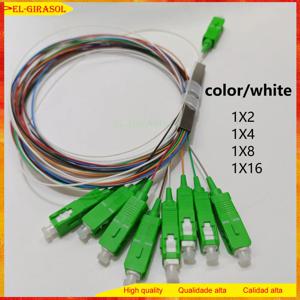 고품질 10 개/몫 1X2 1X4 1X8 1X16 PLC SC/APC SM 단일 모드 0.9mm G657A1 1m FTTH 광섬유 분배기