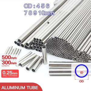 알루미늄 파이프 0.2mm 0.25mm 두께 4-10mm OD 직선 300 500mm 긴 원형 6063 알루미늄 합금 튜브 얇은 벽 알루미늄 튜브