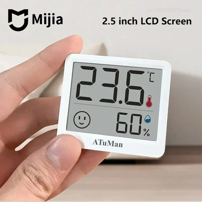 미지아 DUKA Atuman 2.5인치 LCD 전자 디지털 온습도계 실내 온도계 습도계 날씨 센서 시계