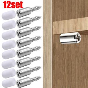고무 슬리브가 있는 12세트 크로스 셀프 태핑 나사, 라미네이트 지지대, 수제 옷장 캐비닛 유리 미끄럼 방지 파티션 못