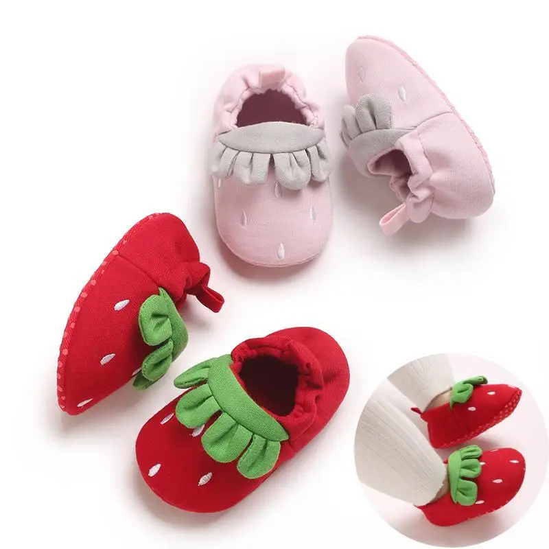 봄과 가을 아기 소녀 아기 신발 귀여운 딸기 캐주얼 스포츠 신발 탄성 입 편안한 아기 운동화