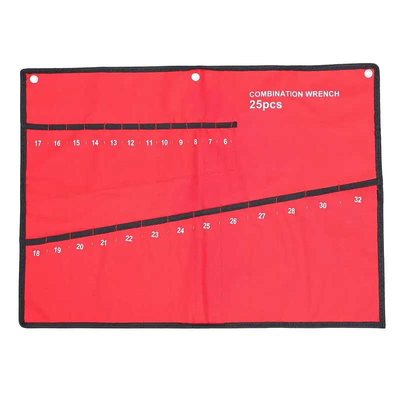 25 도구 보관 가방 롤업 캔버스 번들 가방 스패너 홀더 렌치 주최자 핸드 툴 파우치 케이스