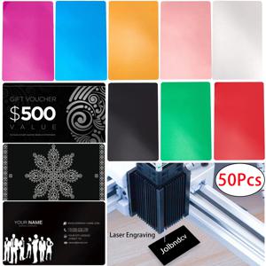 50Pcs 금속 명함 빈 이름 레이저 새겨진 DIY 알루미늄 시트 CNC 조각사 레이저 플레이트에 대 한 Carte 조각 공백