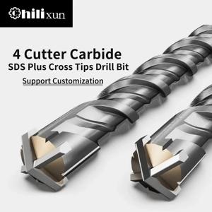 160mm 전기 해머 드릴 비트 6/8/10/12/14/16mm 크로스 타입 텅스텐 강철 합금 SDS Plus 벽돌 콘크리트 암석 석재 용
