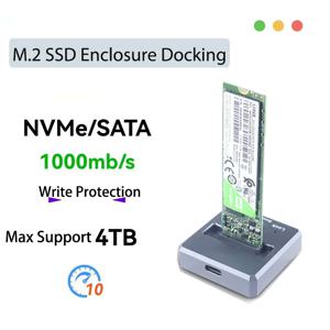 10Gbps M2 SATA NVMe-USB 3.1 도킹 SSD 어댑터 M.2 케이스 JMS583/9210B 칩 2230 2242 2280 22110 M2 SSD 인클로저 베이스