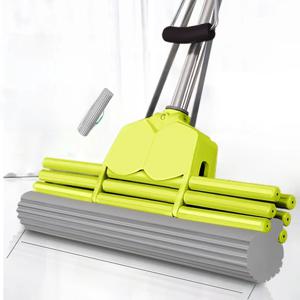 초흡수 스펀지 걸레 헤드, 튼튼한 스테인리스 스틸 손잡이, 손세탁 필요 없는 롤러 물 추출 가정용 청소 도구