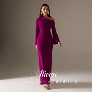 Aileen 여성의 럭셔리 이브닝 드레스 브랜드 맞춤형 우아한 파티 드레스 여성 보라색 빨간색 긴 소매 그레이스 댄스 파티 드레스 2025