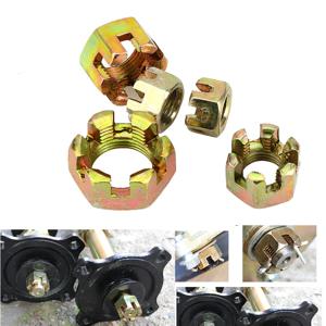 2pcs M10/M12/M14/M16/M20 육각형 슬롯 너트 50cc-250cc ATV 카트 먼지 자전거 쿼드 자전거 리어 액슬 볼 조인트 부품