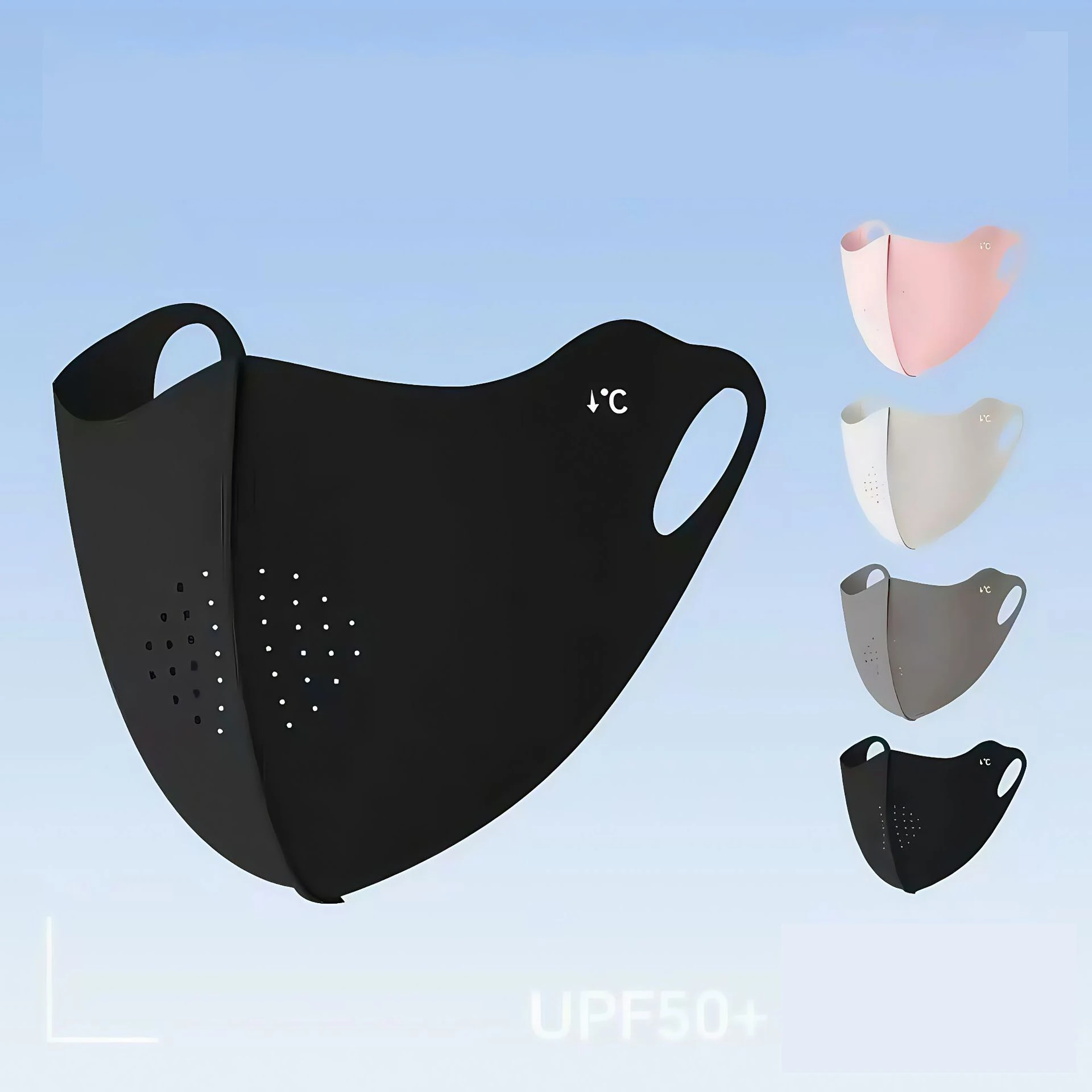 여름 Traceless 얼음 실크 마스크 통기성 남성 여성 얼음 느낌 히알루 론산 자외선 차단 사이클링 쇼핑 마스크 빨 가능