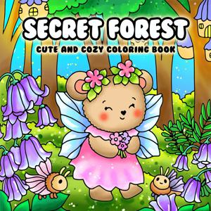 비밀 숲 대담하고 쉬운 패턴 성인을 위한 색칠하기 책 귀여운 그림책 파티와 생일을 위한 완벽한 선물