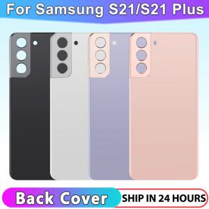삼성 S21/S21 플러스용 카메라 렌즈가 있는 등급 AAA 뒷면 커버 접착제가 있는 후면 하우징 뒷면 커버 도어
