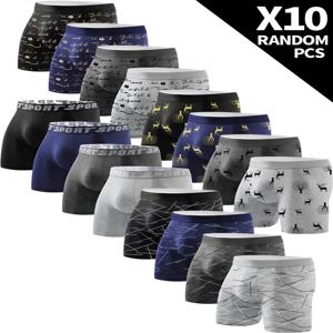 10 조각 남자의 긴 속옷 통기성 부드러운 남자의 긴 복서 팬티 성격 트렌드 패션 Athleisure 클래식 남자 바지