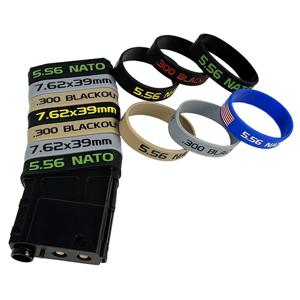 7.62x39 5.56 NATO 300 블랙아웃 매거진 마킹용 6팩 매거진 마킹 밴드, 오목 문자 마킹 고무 밴드, 다양한 색상