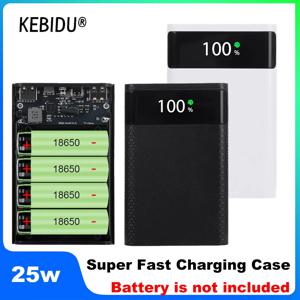 배터리 없음 18650 배터리 DIY 보조베터리 케이스 충전 보관함 5V 듀얼 USB 유형 C 홀더 PD QC3.0 스마트폰용 빠른 충전