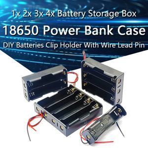1-10개 18650 파워뱅크 케이스 1x 2x 3x 4x 배터리 보관함 1 2 3 4 슬롯 배터리 클립 홀더 컨테이너 와이어 리드 핀 포함