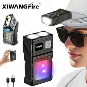 미니 USB 충전식 LED 손전등 - 휴대용 초강력 토치, 테일 자석, 측면 COB 비상등 및 캠핑 랜턴