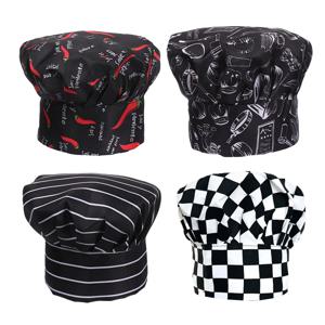 20cm 높이의 셰프 모자 2/1개 식품 서비스용 버섯 모자 레스토랑 주방 요리사 모자 호텔 BBQ 웨이터 모자 요리 베이커리 작업 모자