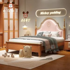 아기 침대 겸 책상 공주풍 고급 남아용 침실 가구 어린이용 모던 여아용 프레임 원목 디자인 퀸 로프트 범퍼 침대