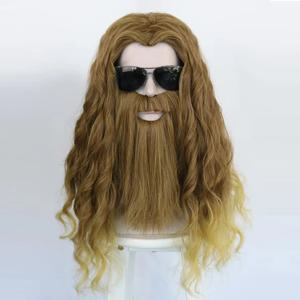 22 인치 낙타 합성 머리 물결 모양의 긴 토르 오딘슨 코스프레 가발 할로윈 추수 감사절 크리스마스 학교