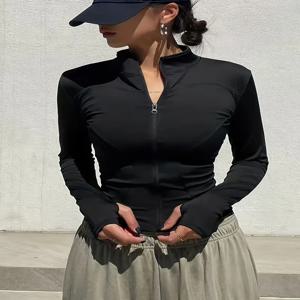 2025 가을 필라테스 여성용 퀵드라이 운동 재킷 - 체육관 운동 및 야외 러닝에 이상적