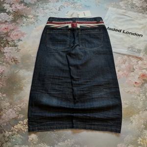 하라주쿠 레트로 스트라이프 자수 워싱 하이웨이스트 오버사이즈 청바지 남성 스트릿 패션 브랜드 더블 웨이스트 캐주얼 루즈 팬츠